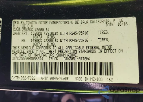 2017 Toyota Tacoma Sr5 V6 z USA, uszkodzony, nr VIN 3TMCZ5AN6HM056074